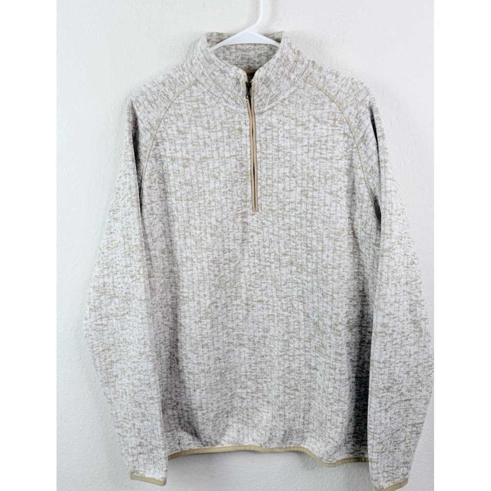 Onward Reserve 1/4 Zip Pullover Men's L Beige Heather Performance Fleece Outdoor